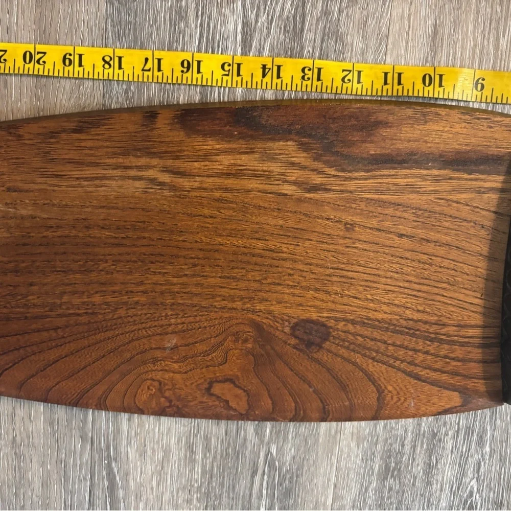 XL Wooden Salmom Fish-Shaped serving platter Cutting Board with Brass Accents